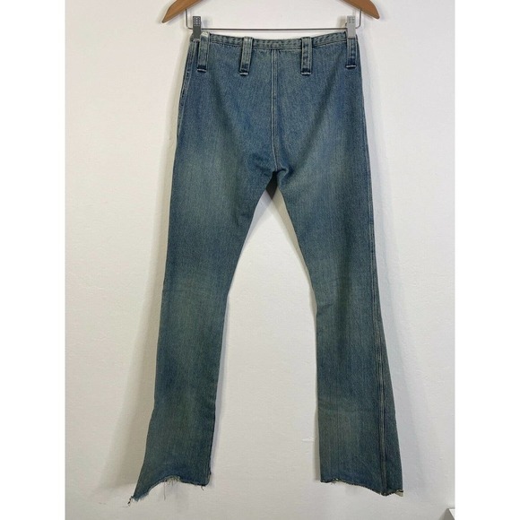 Henry Duarte 4 Jeans Vintage Y2K Rare Low Rise Flare Light Wash Pockets Denim - Picture 3 of 4